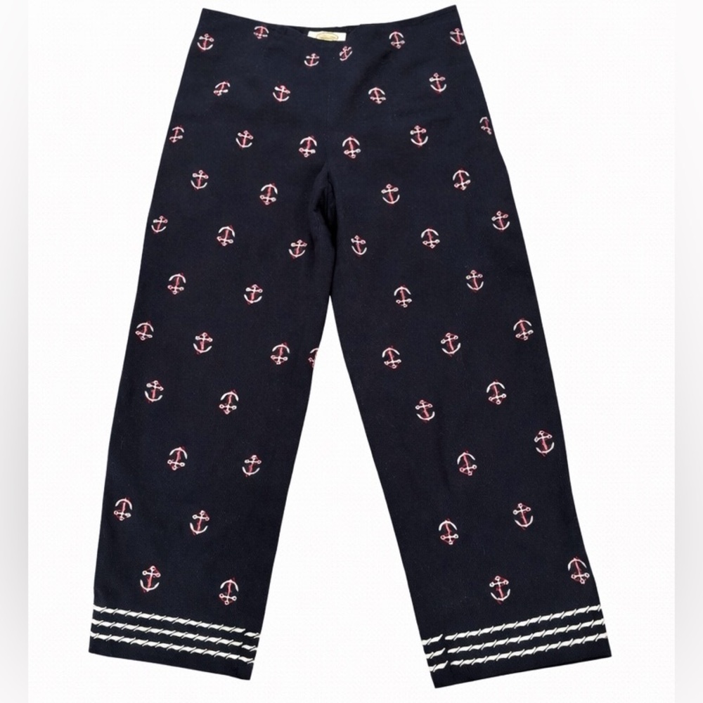 Talbots Nautical Anchor Ankle Pants Size 2